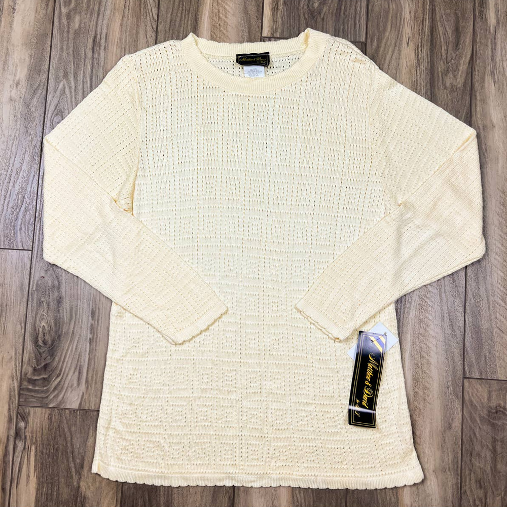 Matthew & David Cream Beige Knit Pullover Sweater Jumper Women Sz 8 Medium